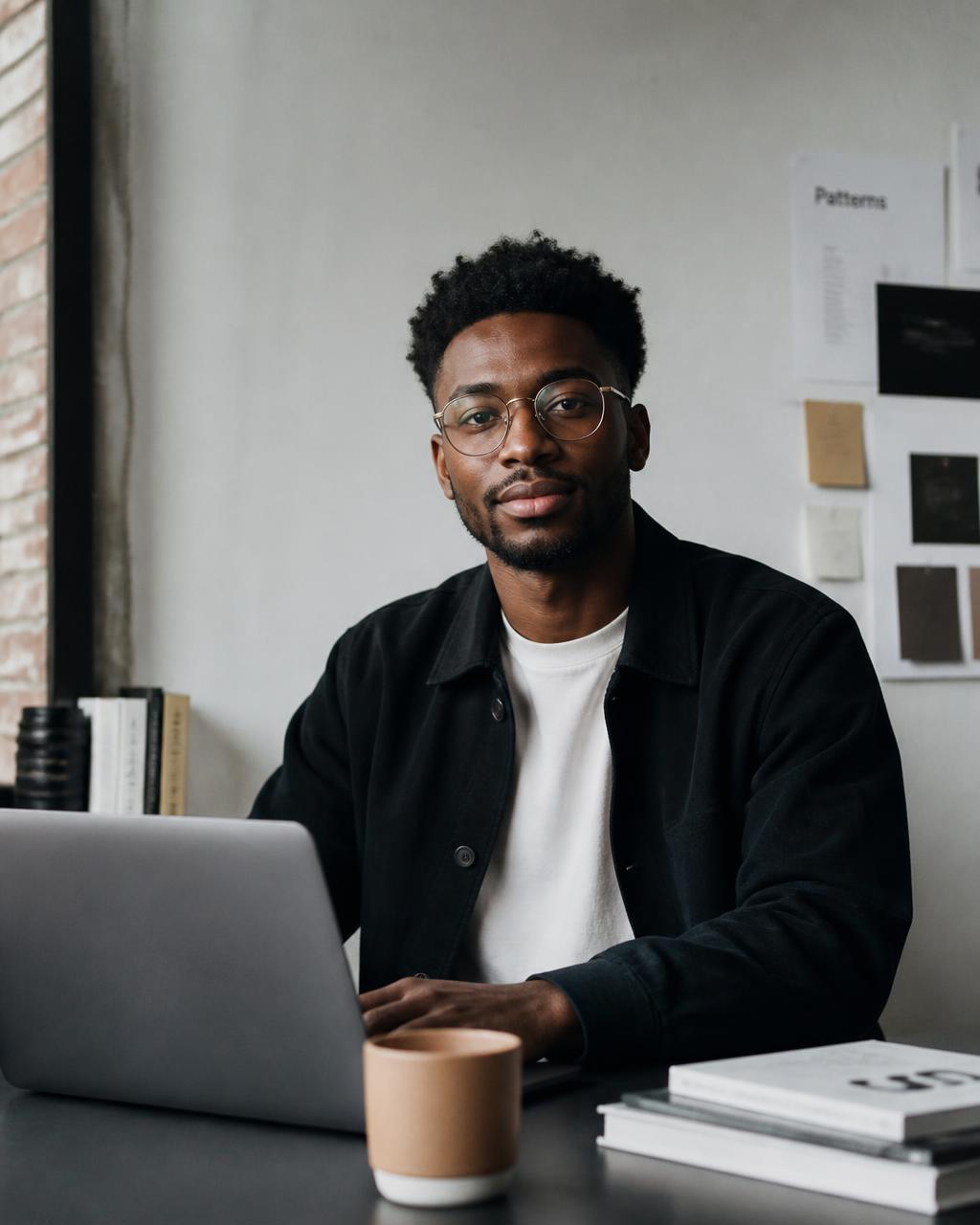 Jay, founder and designer of SiteForge, at his desk